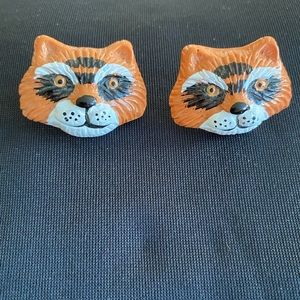 Vintage 80’s raccoon fashion Earrings